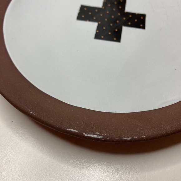 Set Of 4 Rae Dunn Chocolate Line Swiss Dot Boutique Collection Dessert Plates - Picture 9 of 10